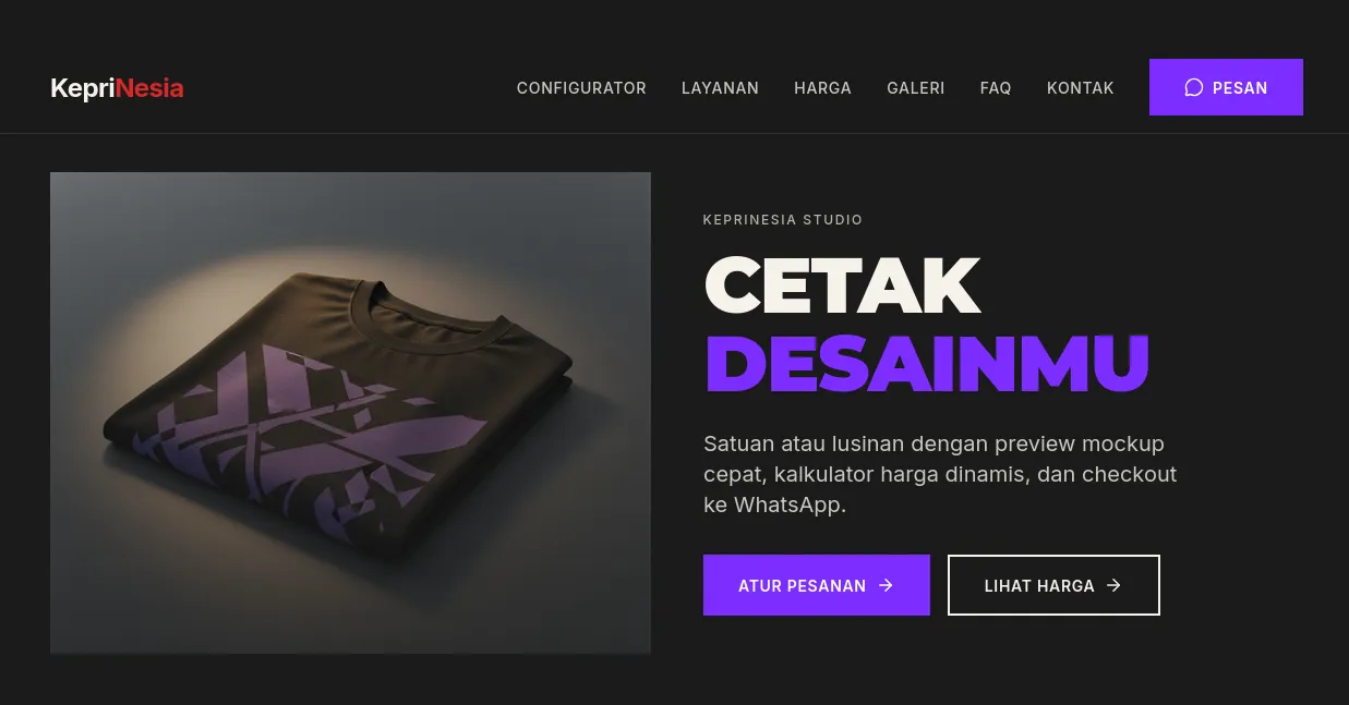 Landing Page Brand untuk KepriNesia